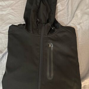 Men's Mondetta Black Hooded Softshell Jacket - Modern Zip Front